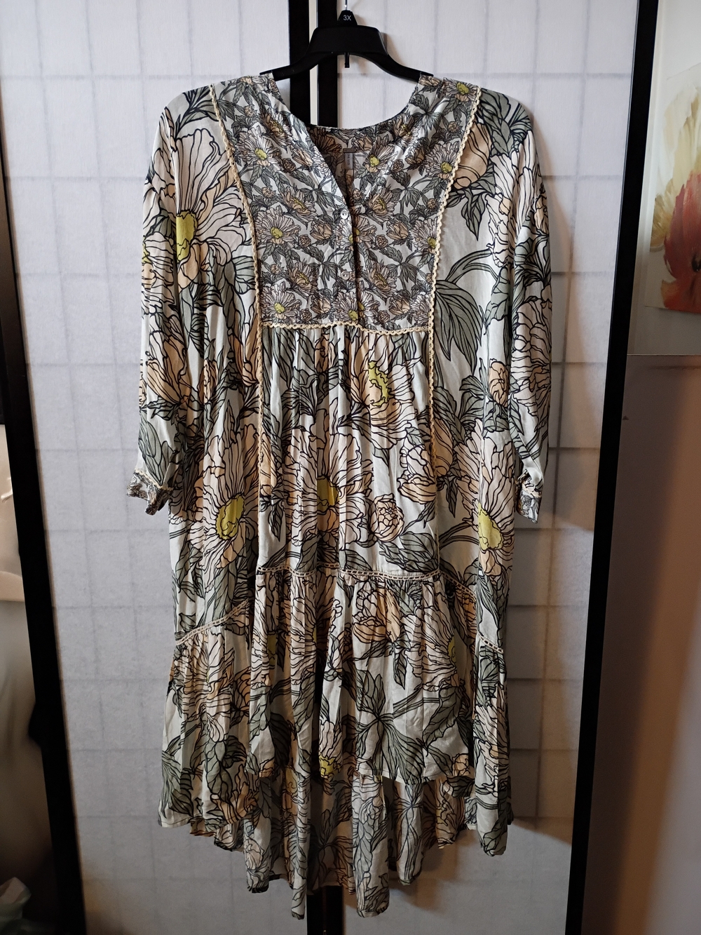 Anthropologie - Blank London High-Low Boho Floral Tiered Midi Dress